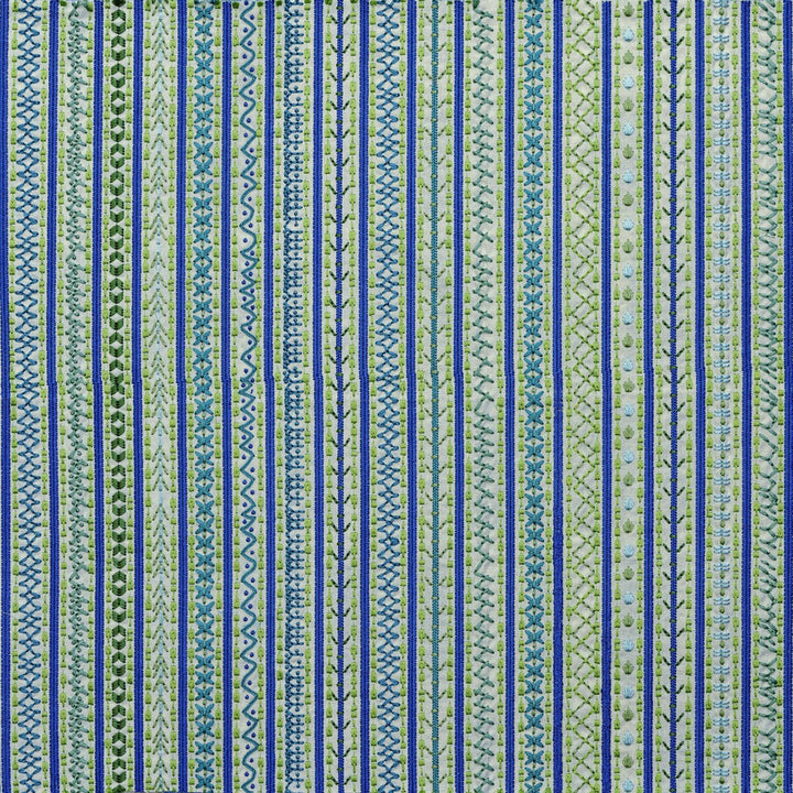Capri Blue/Green by Lee Jofa Designer Fabric BLITHFIELD COTTON - 100% India Horizontal: 24.6 and Vertical: 1.4 52 - Swanky Fabrics -