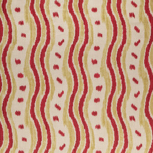 Lee Jofa Fabric Ikat Stripe Red/Green