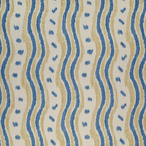 Lee Jofa Fabric Ikat Stripe Blue/Yellow