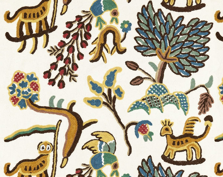 Fables - Jawahar Crewel Blue / Multi BH00310001 by Old World Weavers Designer Fabric