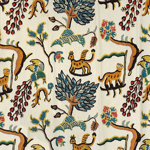 Old World Weavers Fabric Fables - Jawahar Crewel/Blue / Multi Bh 00010031