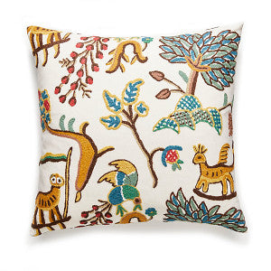 Fables - Crewel Pillow/Blue / Multi Bh 0001Fabpill by The House of Scalamandre
 Designer Pillow
