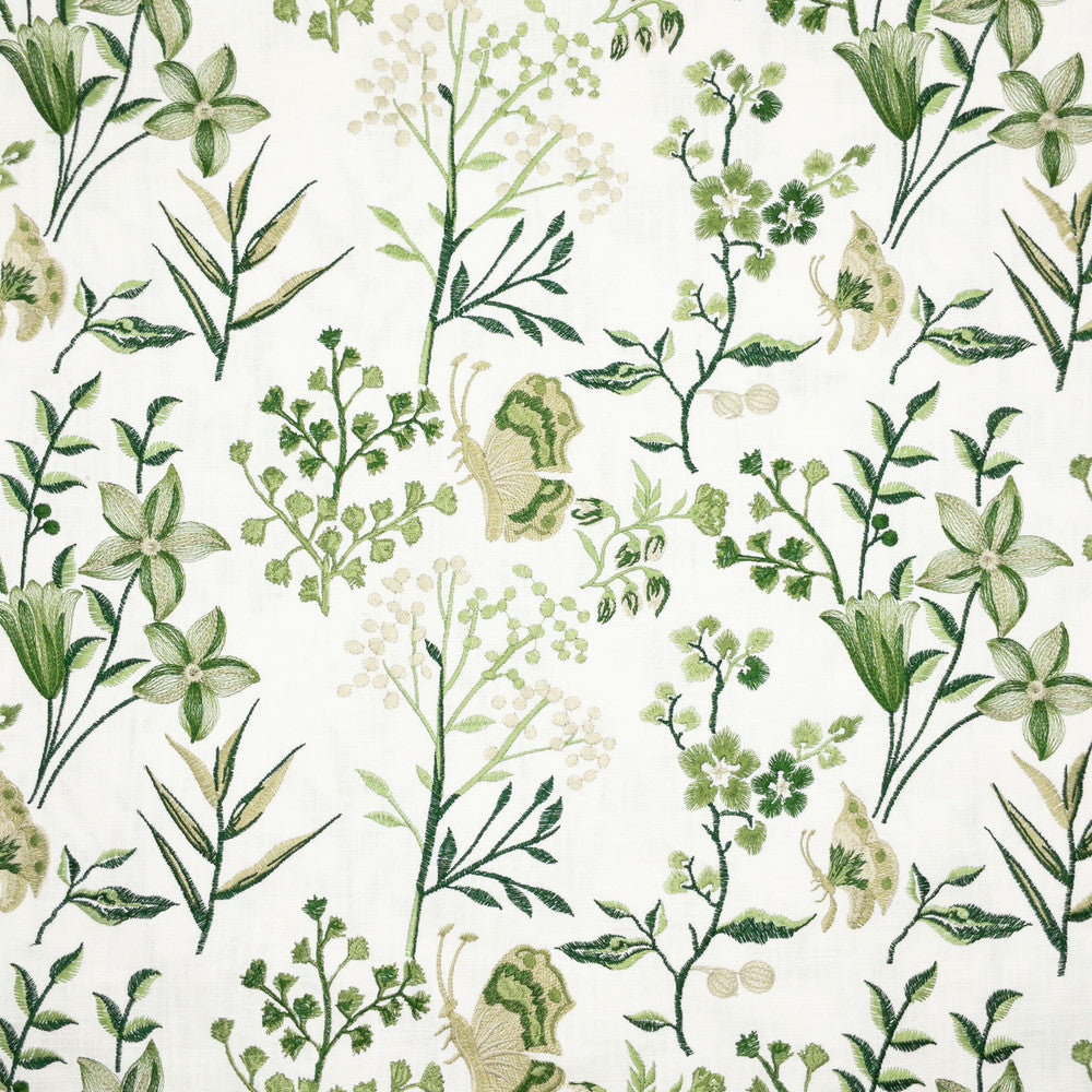 Biran 3 Spring by Stout Designer Fabric COMFORTABLE LIVING SPRING/MOSS 100%COT %VEMB INDIA Horizontal: 17.375 and Vertical: 11.875 51.5 in - Swanky Fabrics -