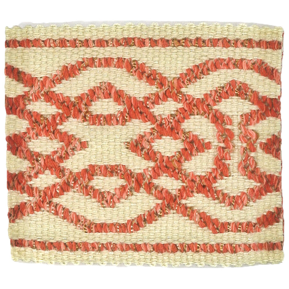 Birkhoff 7 Coral by Stout Designer Trim TREND ALERT TRIM 41%COT 34%LIN 22%SVI 3%POL CHINA Horizontal: 2.75 and Vertical: 0 2.38 in - Swanky Fabrics -