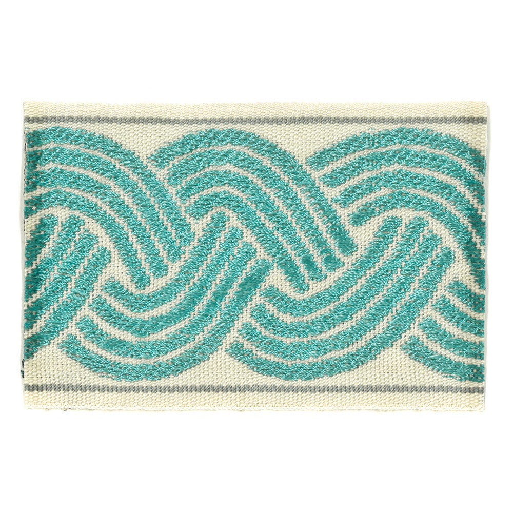 Blenheim 1 Aqua by Stout Designer Trim Insights Trim 56% Polyester 44% Spun Viscose CHINA Horizontal: 2.875 and Vertical: 0 2.63 in - Swanky Fabrics -