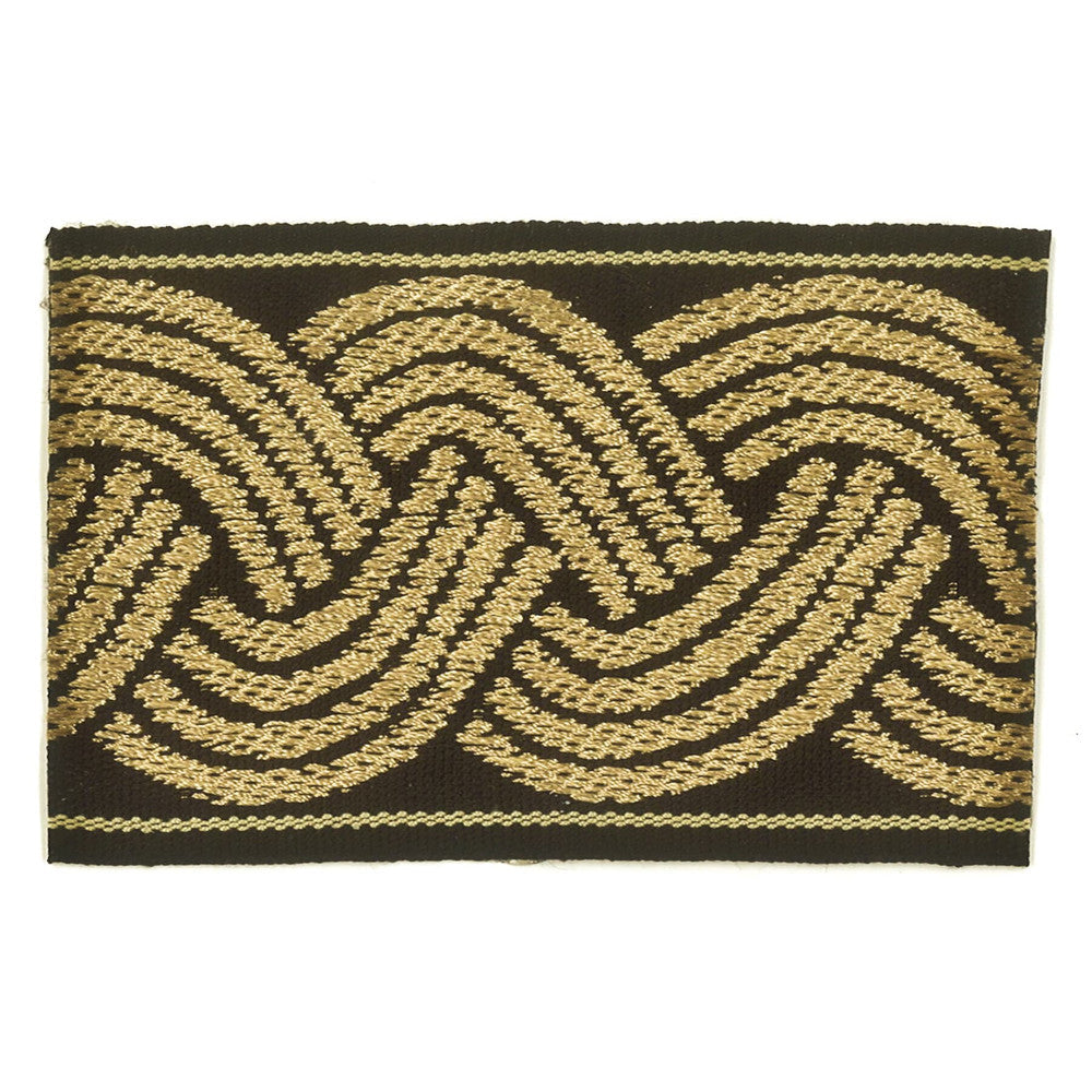 Blenheim 2 Black/Tan by Stout Designer Trim INSIGHTS TRIM 56%POL 44%SVI CHINA Horizontal: 2.875 and Vertical: 0 2.63 in - Swanky Fabrics -