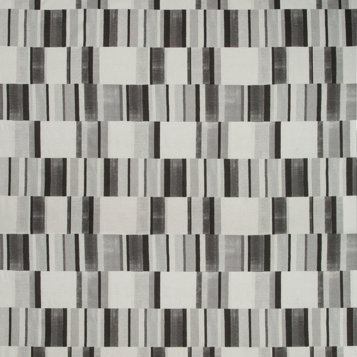 Blockstack Graphite by Kravet Basics Designer Fabric NATE BERKUS WELL-TRAVELED COTTON - 90%;LINEN - 10% Pakistan MEDIUM Horizontal: 18 and Vertical: 23.625 54 - Swanky Fabrics -