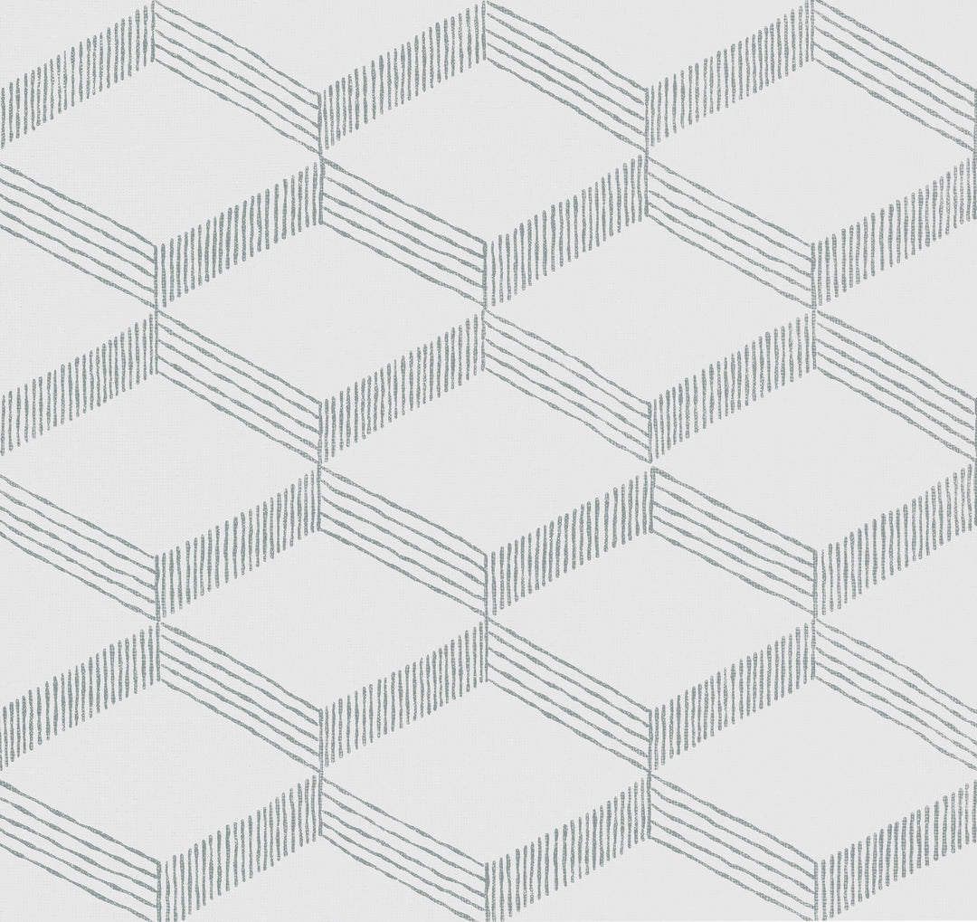 Palisades Paperweave Smokey Blue Wallpaper by Antonina Vella Designer