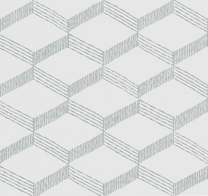 Palisades Paperweave Smokey Blue Wallpaper by Antonina Vella Designer