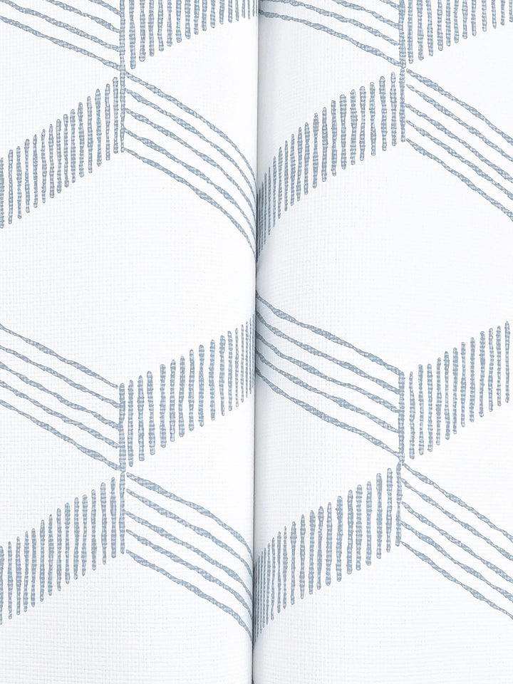 Palisades Paperweave Smokey Blue Wallpaper by Antonina Vella Designer
