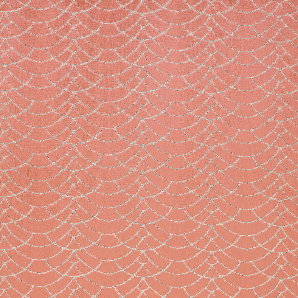 Bolton 8 Salmon by Marcus William Designer Fabric KAI/MARCUS WILLIAM ARAVALLI 61%SVI 39%POL INDIA FLAME RETARDANT-U.F.A.C. CLASS 1 Horizontal: 6.625 and Vertical: 2.500 55 in - Swanky Fabrics -