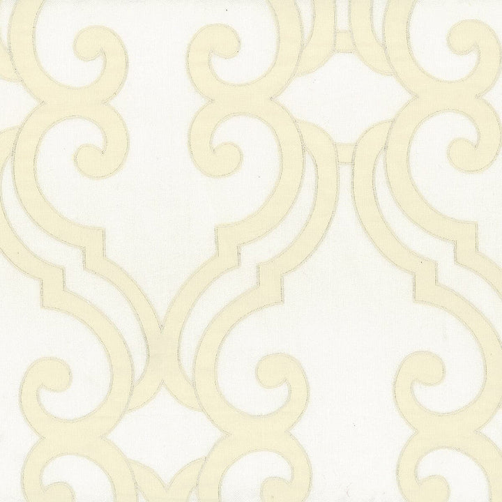 Bonjour 1 Ivory by Stout Designer Fabric EMBROIDERY IV 55%LIN 45%SVI INDIA </p><p>Repeat: 15.75 54 in - Swanky Fabrics -