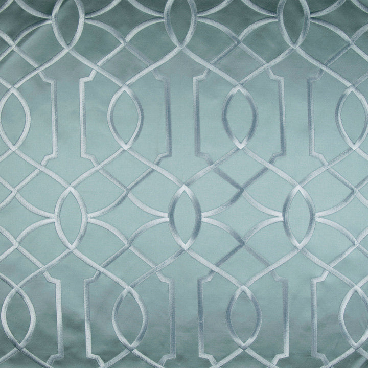 Boomerang Fountain Mist by Norbar Designer Fabric PARAMOUNT 60% COTTON 40% POLYESTER INDIA 9 1/4"V 5 1/4"H 52 - Swanky Fabrics -