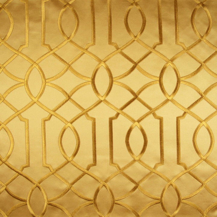 Boomerang Golden by Norbar Designer Fabric PARAMOUNT 60% COTTON 40% POLYESTER INDIA 9 1/4"V 5 1/4"H 52 - Swanky Fabrics -