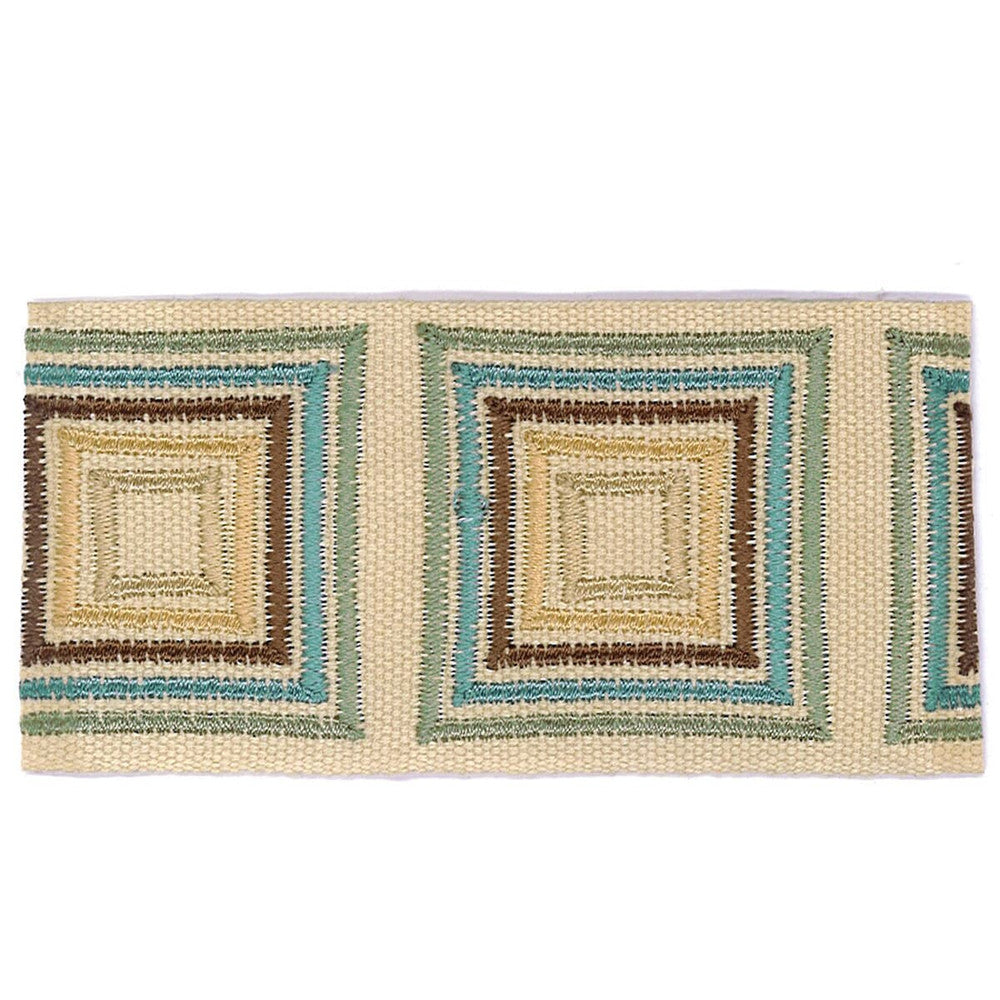 Boxcar 5 Aqua by Stout Designer Trim ACCENTS TAPES & BORDERS 100%SVI CHINA Horizontal: 2.000 and Vertical: 0.000 2 in - Swanky Fabrics -