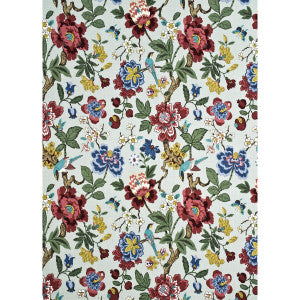 G P & J Baker Fabric Persian Pomegranate Aqua/Multi