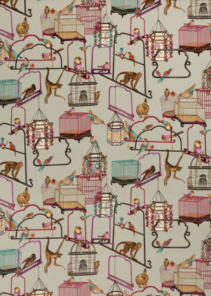 Menagerie Velvet Aqua by G P & J Baker Fabric G P & J Baker Fabric Menagerie Velvet AquaFabric COSMOPOLITAN COTTON - 88%;POLYESTER - 12% Austria </p><p>Repeat: H: 53.978, V: 39.4 53.978 - Fabric Carolina -