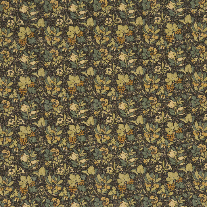 Meadow Fruit Charcoal/Green by G P & J Baker Designer Fabric ORIGINALS V VISCOSE - 85%;LINEN - 15% United Kingdom HEAVY Horizontal: - and Vertical: - 53.978 - Swanky Fabrics -