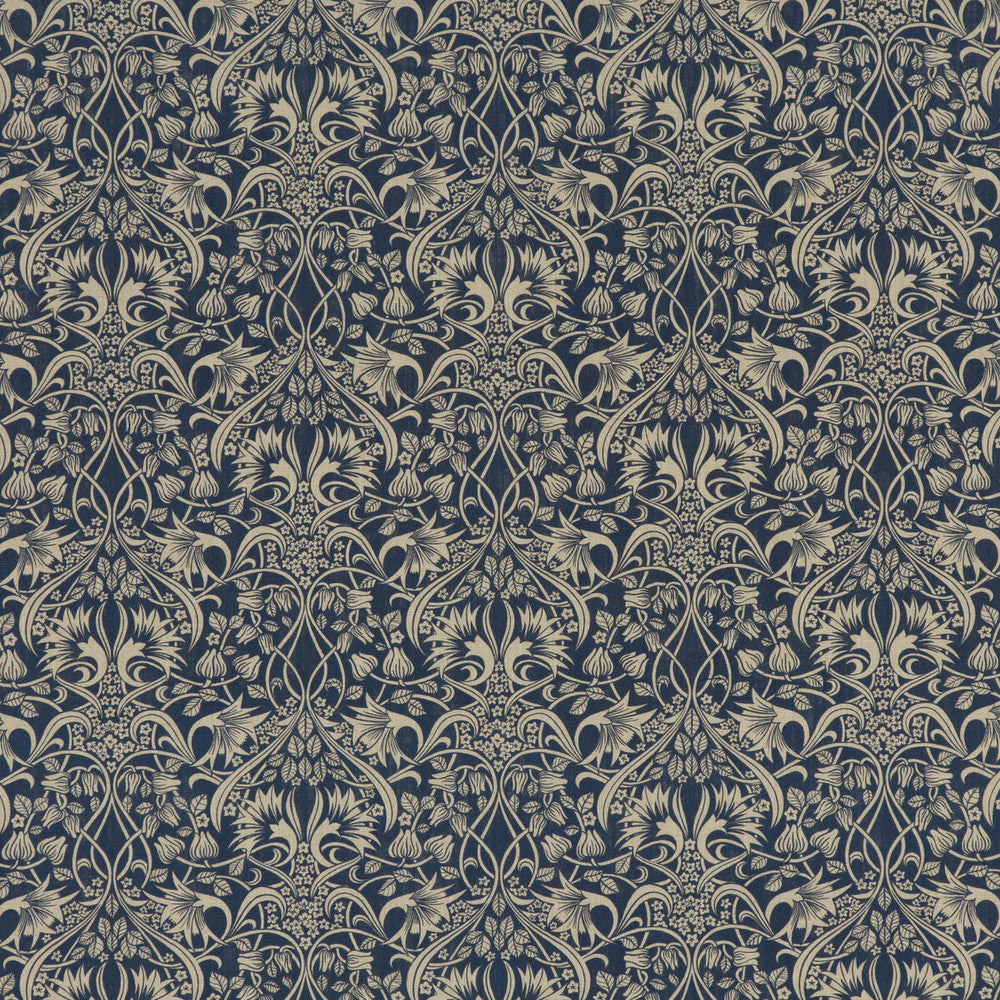 Fritillerie Indigo by G P & J Baker Designer Fabric ORIGINALS V VISCOSE - 85%;LINEN - 15% United Kingdom HEAVY Horizontal: 13.002 and Vertical: 13.396 53.978 - Swanky Fabrics -