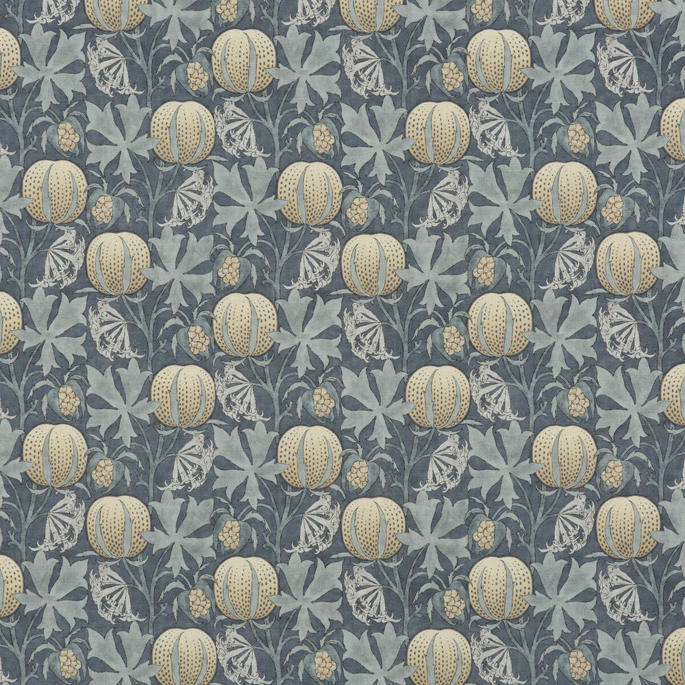Pumpkins Indigo by G P & J Baker Designer Fabric ORIGINALS V VISCOSE - 85%;LINEN - 15% United Kingdom HEAVY Horizontal: 14.184 and Vertical: 13.396 53.978 - Swanky Fabrics -