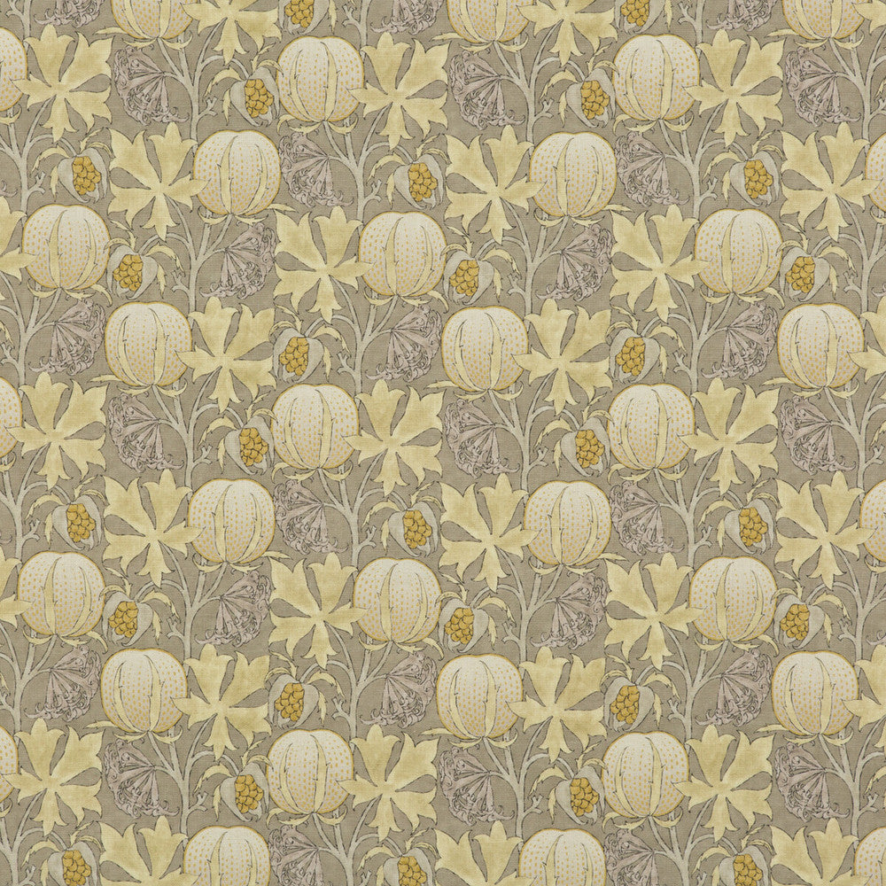 Pumpkins Grey/Ochre by G P & J Baker Designer Fabric ORIGINALS V VISCOSE - 85%;LINEN - 15% United Kingdom HEAVY Horizontal: 14.184 and Vertical: 13.396 53.978 - Swanky Fabrics -