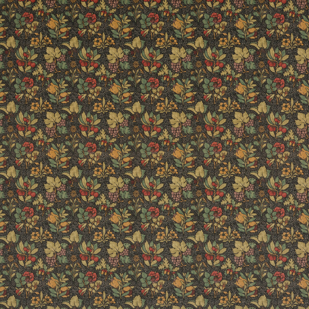 Meadow Fruit Velvet Cinder/Multi by G P & J Baker Designer Fabric ORIGINALS V COTTON - 100% United Kingdom HEAVY Horizontal: - and Vertical: 9.062 53.978 - Swanky Fabrics -
