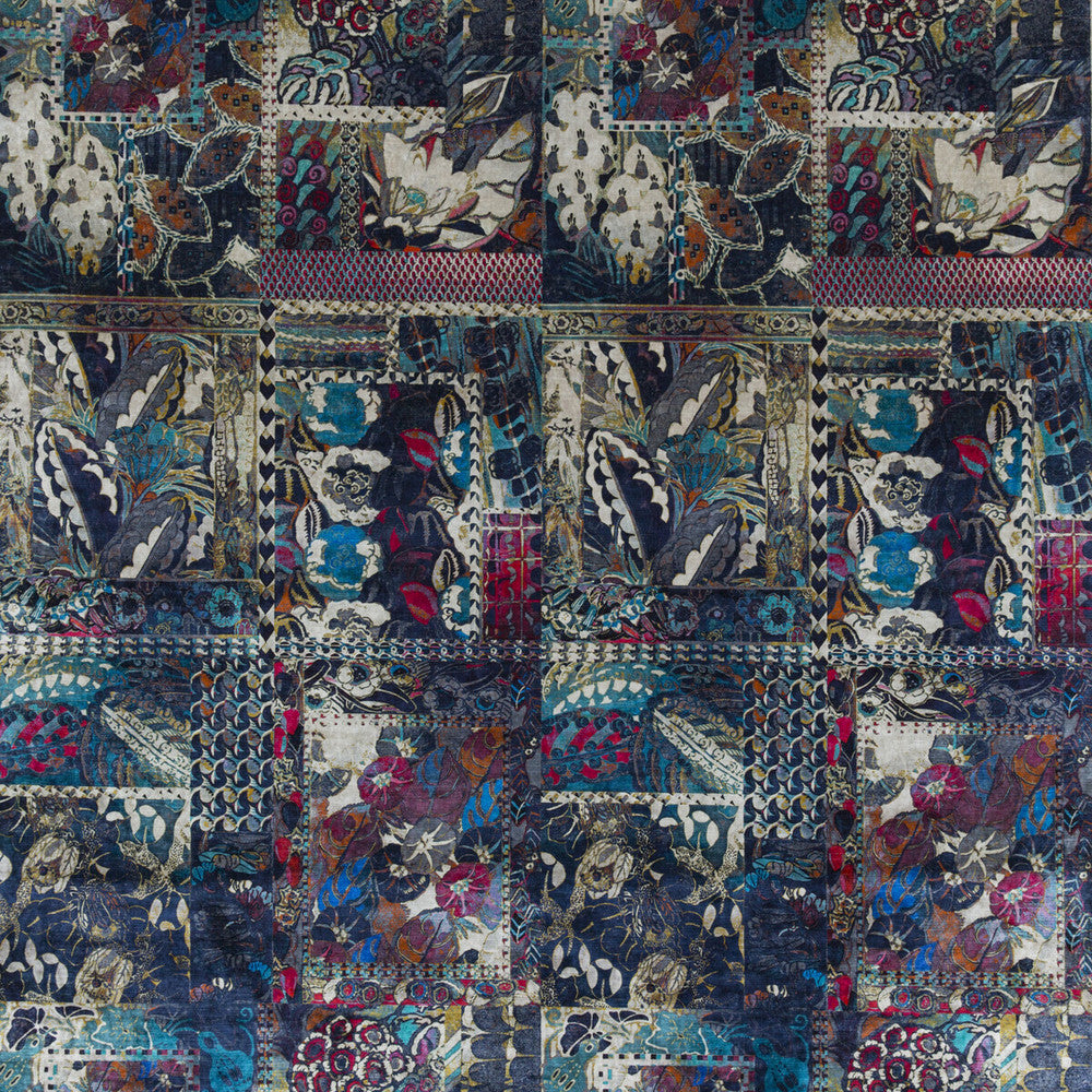 Barcelona Indigo by G P & J Baker Designer Fabric RIO VELVETS VISCOSE - 55%;COTTON - 45% Italy HEAVY Horizontal: 26.792 and Vertical: 52.008 53.584 - Swanky Fabrics -