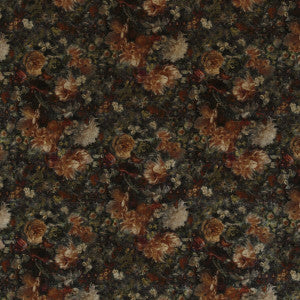 G P & J Baker Fabric Royal Garden Velvet Amber/Jade