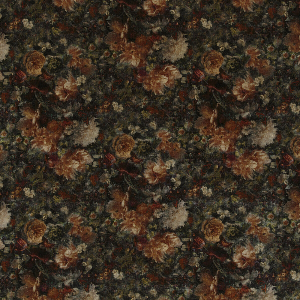 Royal Garden Velvet Amber/Jade by G P & J Baker Designer Fabric HISTORIC ROYAL PALACES VISCOSE - 55%;COTTON - 45% Italy HEAVY Horizontal: 27.186 and Vertical: 25.216 53.978 - Swanky Fabrics -