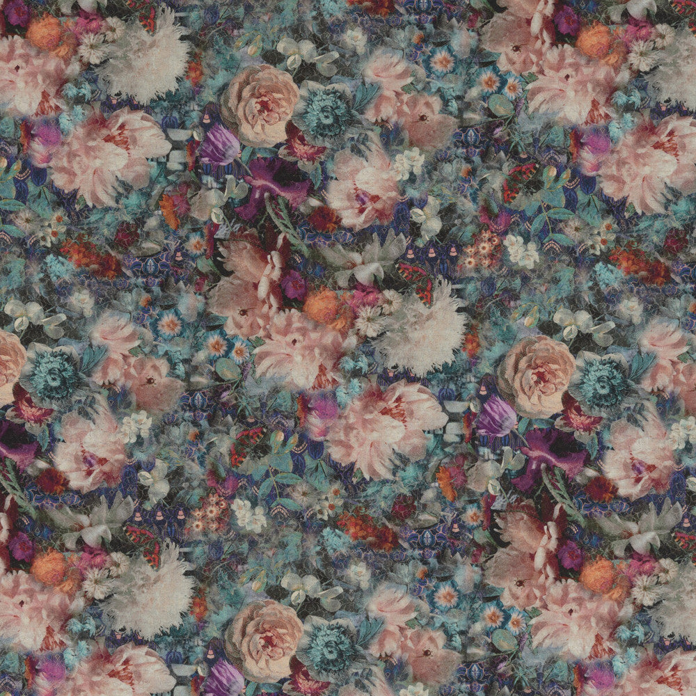 Royal Garden Linen Jewel by G P & J Baker Designer Fabric HISTORIC ROYAL PALACES COTTON - 46%;VISCOSE - 36%;LINEN - 18% Italy - Horizontal: 27.974 and Vertical: 27.58 55.948 - Swanky Fabrics -