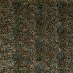 G P & J Baker Fabric Persian Garden Velvet Teal/Spice