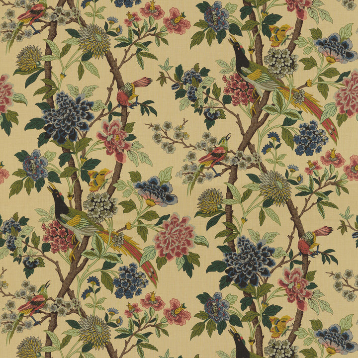 Hydrangea Bird Parchment by G P & J Baker Fabric G P & J Baker Fabric Hydrangea Bird ParchmentFabric EAST TO WEST LINEN - 100% Thailand </p><p>Repeat: H: , V: 43.734 53.978 - Fabric Carolina -