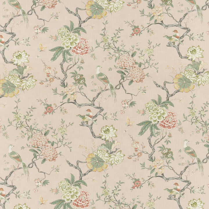 Oriental Bird Signature Blush by G P & J Baker Designer Fabric SIGNATURE PRINTS VISCOSE - 85%;LINEN - 15% United Kingdom HEAVY Horizontal: 18.124 and Vertical: 31.126 53.978 - Swanky Fabrics -
