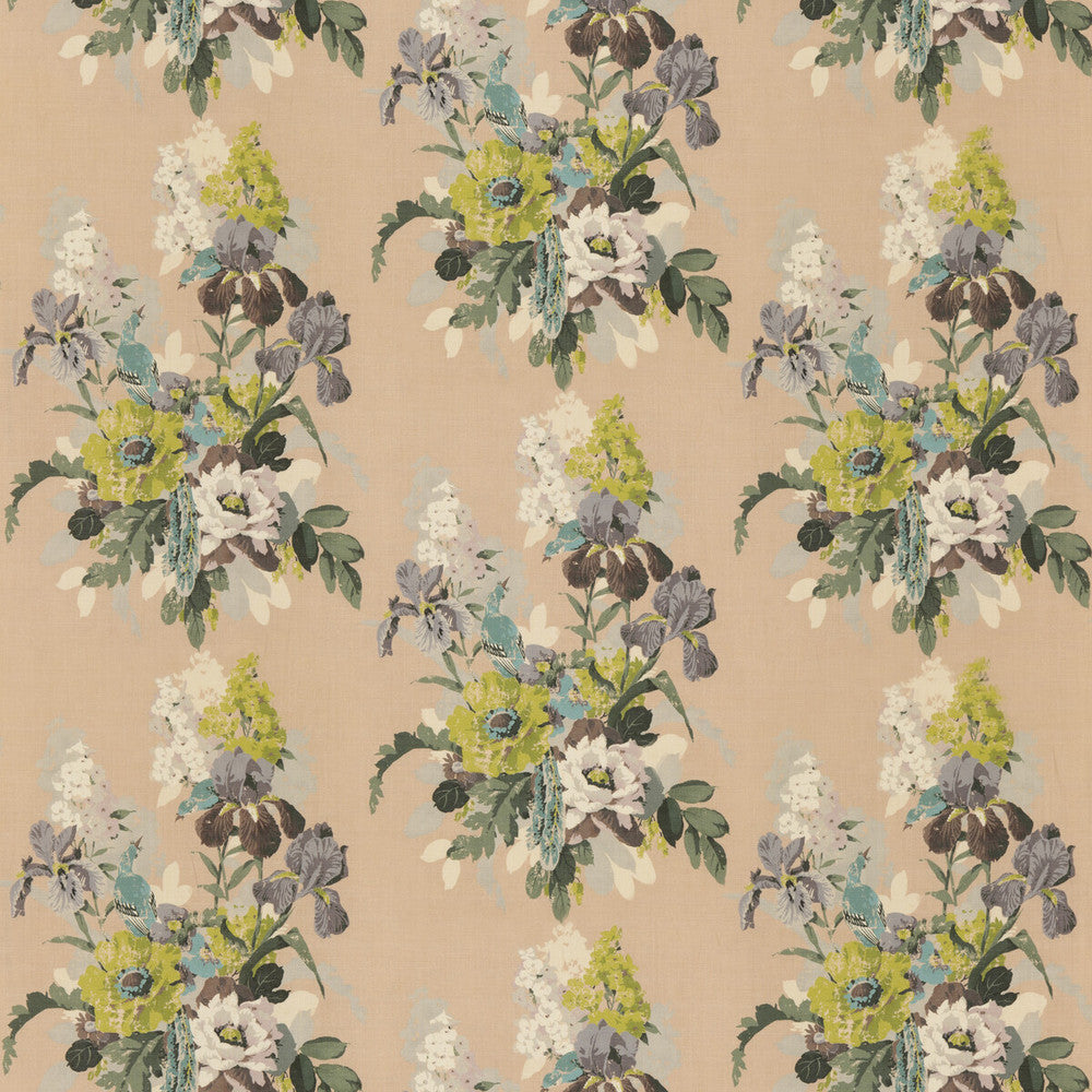 Bird & Iris Blush by G P & J Baker Designer Fabric SIGNATURE PRINTS LINEN - 100% Thailand MEDIUM Horizontal: 17.336 and Vertical: 25.61 52.796 - Swanky Fabrics -