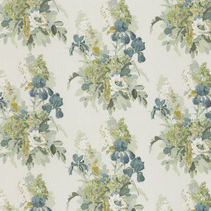 G P & J Baker Fabric Bird & Iris Soft Teal