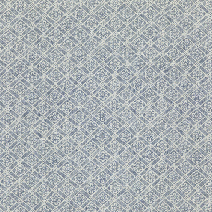 Moreton Trellis Indigo by G P & J Baker Designer Fabric SIGNATURE PRINTS LINEN - 100% Thailand Horizontal: 7.486 and Vertical: 9.85 52.796 - Swanky Fabrics -