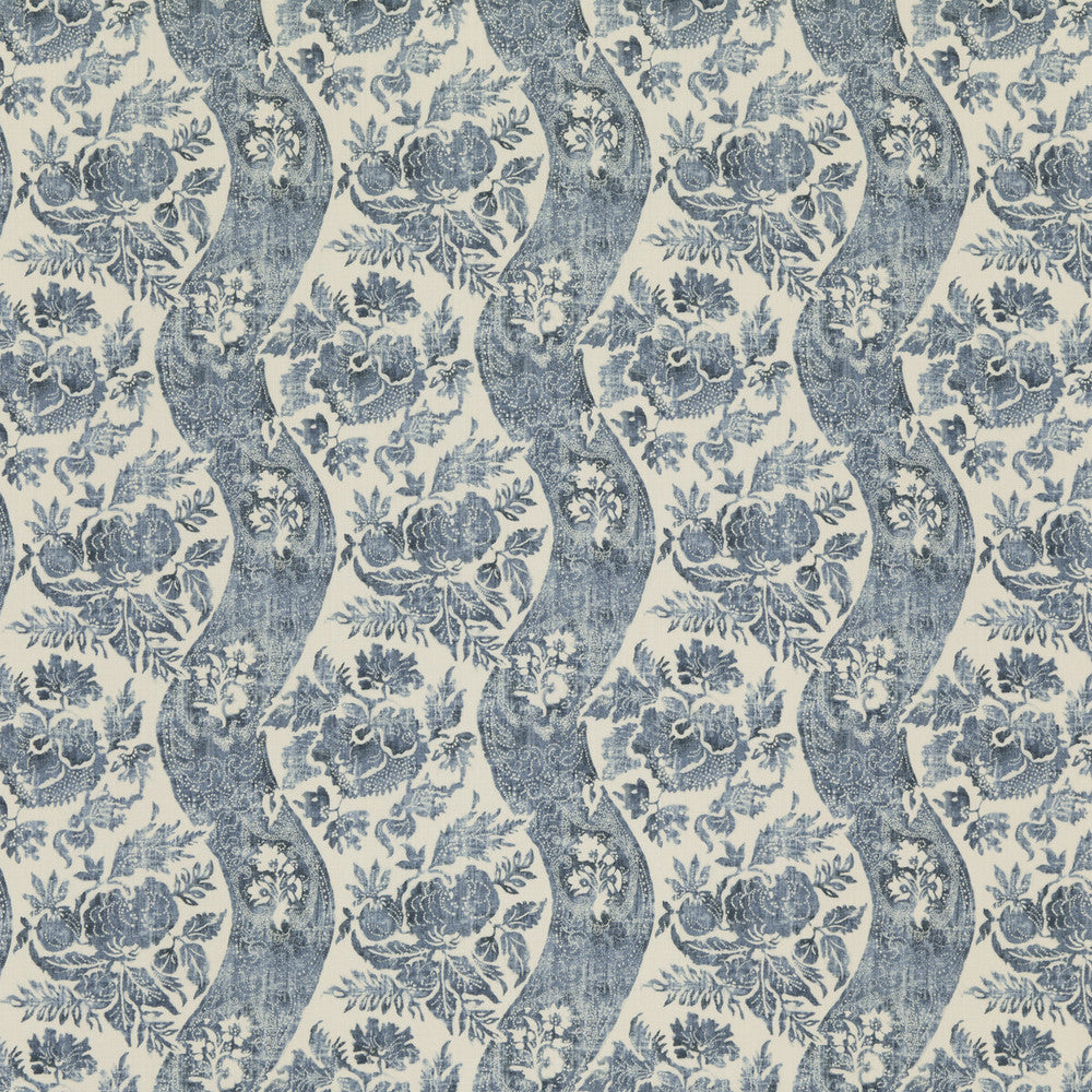 Caldbeck Indigo/Ivory by G P & J Baker Designer Fabric SIGNATURE PRINTS LINEN - 100% Thailand MEDIUM Horizontal: 13.002 and Vertical: 14.972 52.008 - Swanky Fabrics -
