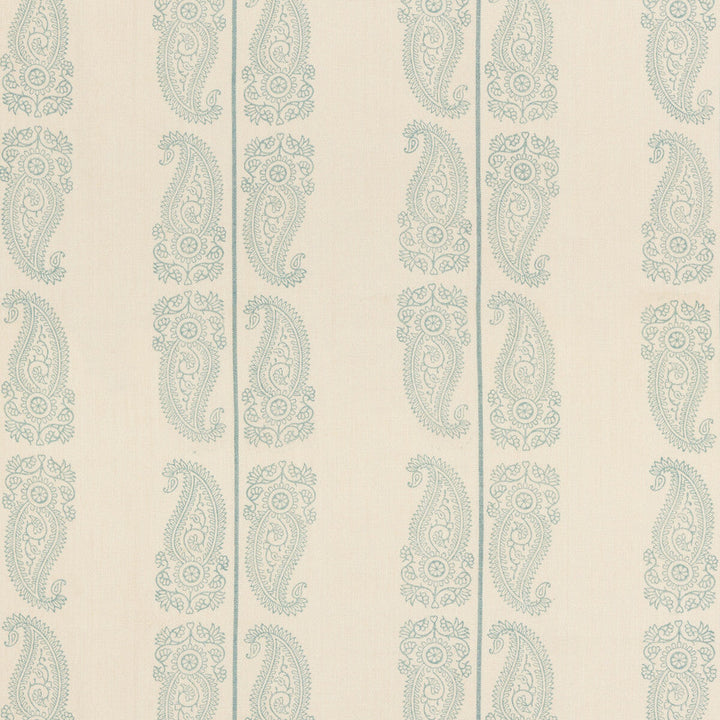 Cromer Paisley Aqua by G P & J Baker Designer Fabric ARTISAN II LINEN - 70%;COTTON - 30% India MEDIUM Horizontal: 12.608 and Vertical: 16.942 50.432 - Swanky Fabrics -