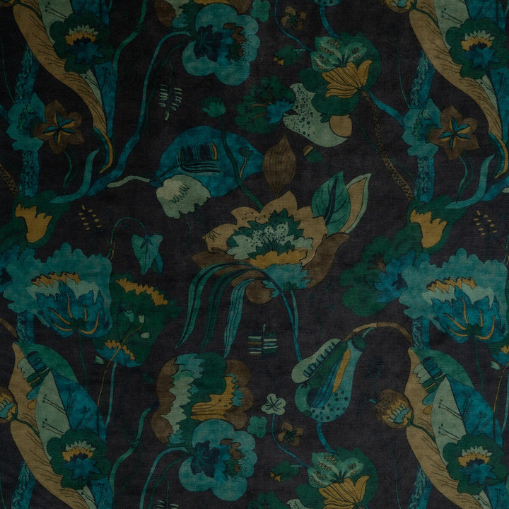 California Velvet Indigo/Teal by G P & J Baker Designer Fabric SIGNATURE VELVETS VISCOSE - 60%;COTTON - 30%;POLYESTER - 10% Italy Horizontal: 26.989 and Vertical: 28.368 53.978 - Swanky Fabrics -