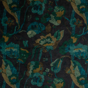 G P & J Baker Fabric California Velvet Indigo/Teal