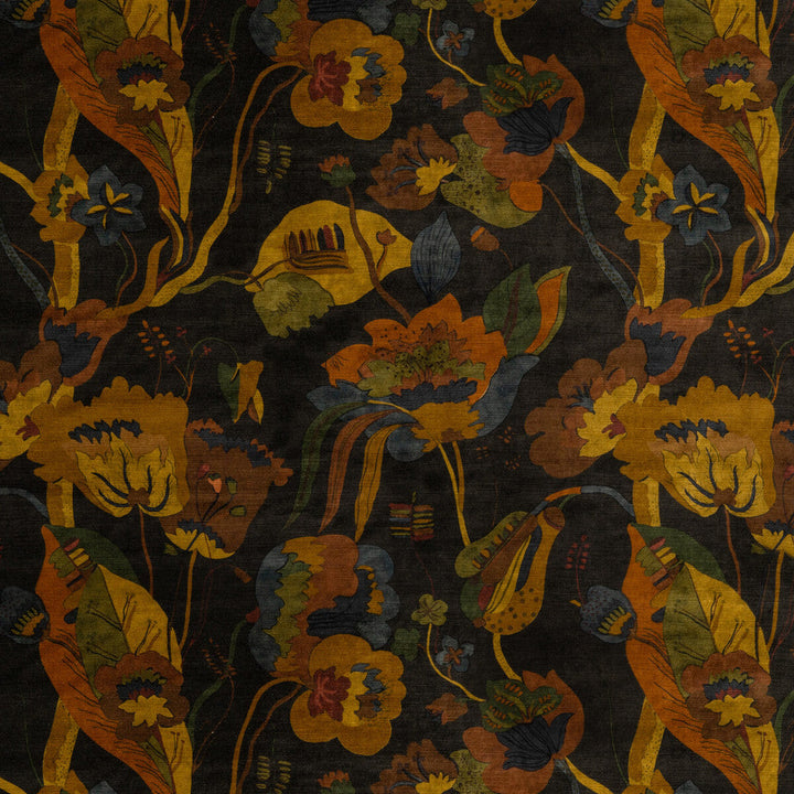 California Velvet Charcoal by G P & J Baker Designer Fabric SIGNATURE VELVETS VISCOSE - 60%;COTTON - 30%;POLYESTER - 10% Italy - Horizontal: 26.989 and Vertical: 28.368 53.978 - Swanky Fabrics -