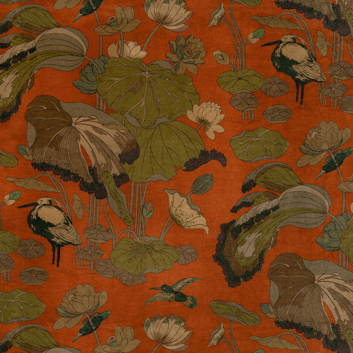 Nympheus Velvet Spice by G P & J Baker Designer Fabric SIGNATURE VELVETS VISCOSE - 60%;COTTON - 30%;POLYESTER - 10% Italy Horizontal: 26.989 and Vertical: 35.46 53.978 - Swanky Fabrics -