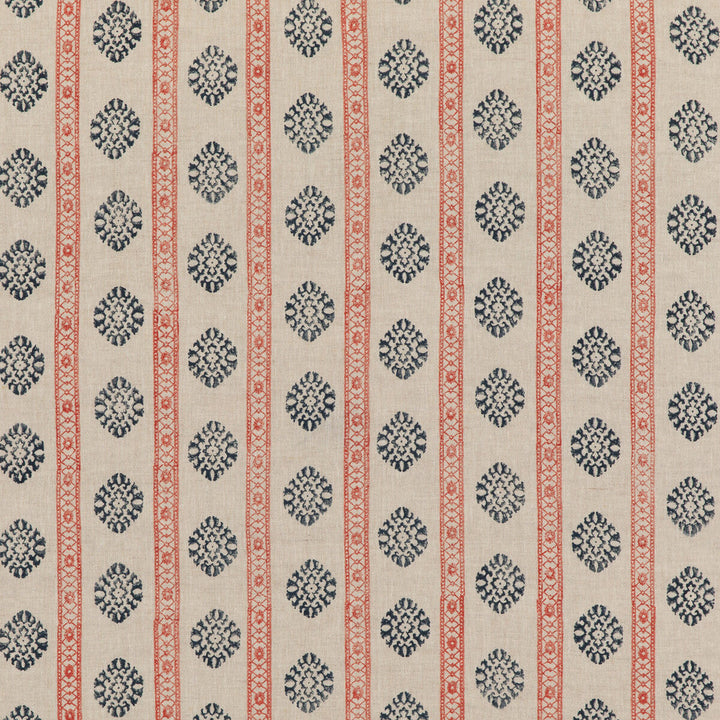 Alma Red/Indigo by G P & J Baker Fabric G P & J Baker Fabric Alma Red/IndigoFabric COROMANDEL SMALL PRINTS LINEN - 100% India </p><p>Repeat: H: 7.5648, V: 3.94 53.978 - Fabric Carolina -
