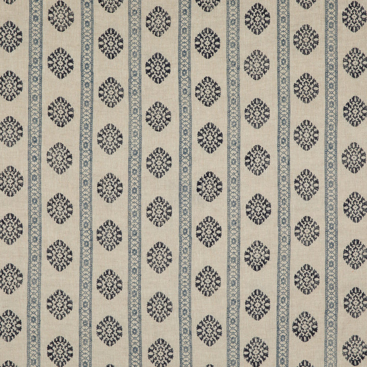 Alma Indigo by G P & J Baker Designer Fabric COROMANDEL SMALL PRINTS LINEN - 100% India Horizontal: 7.5648 and Vertical: 3.94 53.978 - Swanky Fabrics -
