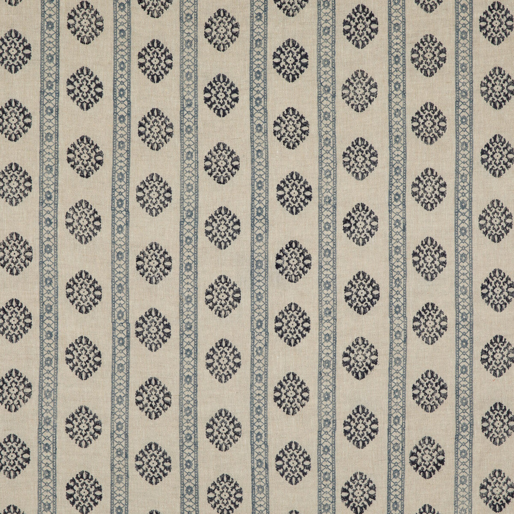 Alma Indigo by G P & J Baker Designer Fabric COROMANDEL SMALL PRINTS LINEN - 100% India Horizontal: 7.5648 and Vertical: 3.94 53.978 - Swanky Fabrics -