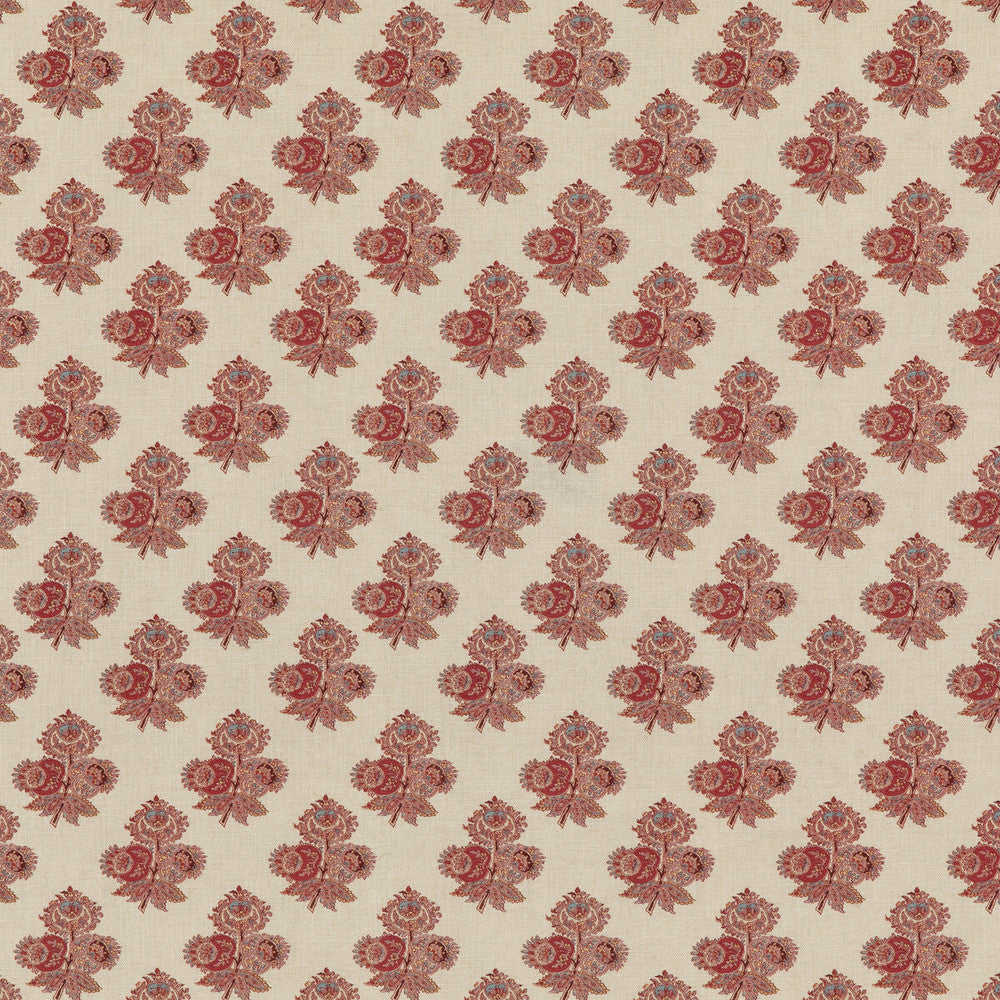 Poppy Paisley Red by G P & J Baker Designer Fabric COROMANDEL SMALL PRINTS VISCOSE - 82%;LINEN - 18% United Kingdom Horizontal: 5.4372 and Vertical: 5.91 54.372 - Swanky Fabrics -