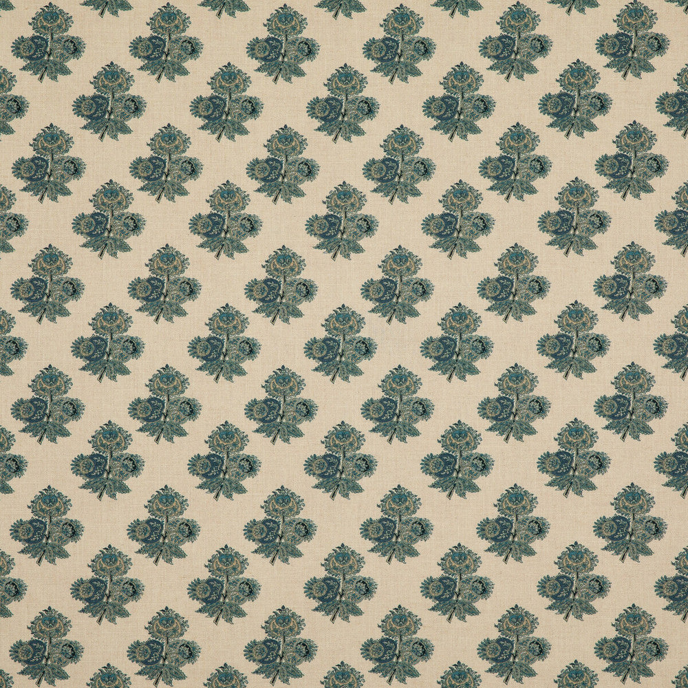 Poppy Paisley Indigo by G P & J Baker Designer Fabric COROMANDEL SMALL PRINTS VISCOSE - 82%;LINEN - 18% United Kingdom Horizontal: 5.4372 and Vertical: 5.91 54.372 - Swanky Fabrics -