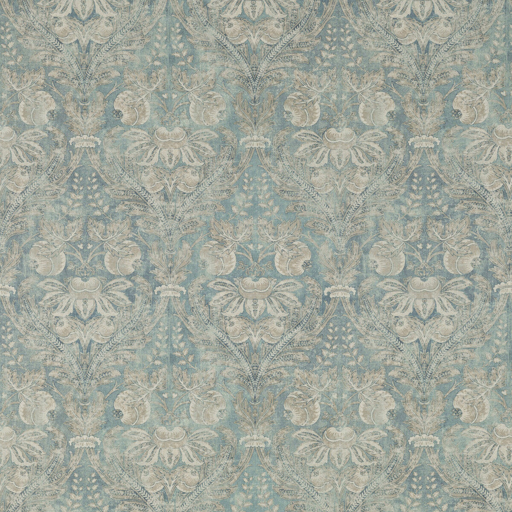 Lapura Damask Blue by G P & J Baker Designer Fabric COROMANDEL VISCOSE - 82%;LINEN - 18% United Kingdom Horizontal: 26.989 and Vertical: 23.246 53.978 - Swanky Fabrics -