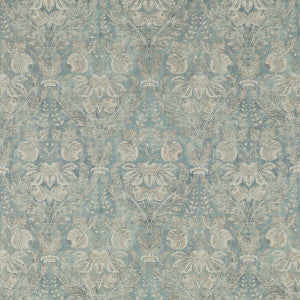 G P & J Baker Fabric Lapura Damask Blue