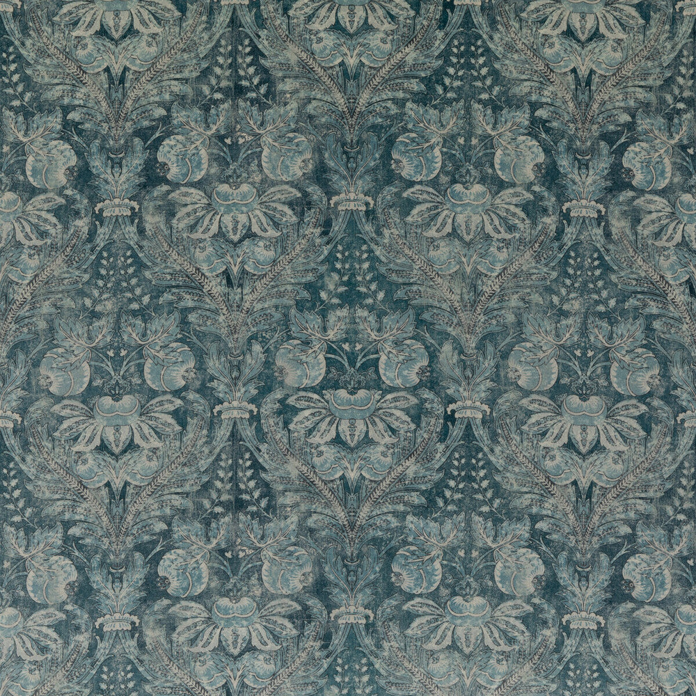 Lapura Velvet Blue by G P & J Baker Designer Fabric COROMANDEL COTTON - 56%;LINEN - 44% United Kingdom Horizontal: 13.002 and Vertical: 23.246 52.008 - Swanky Fabrics -
